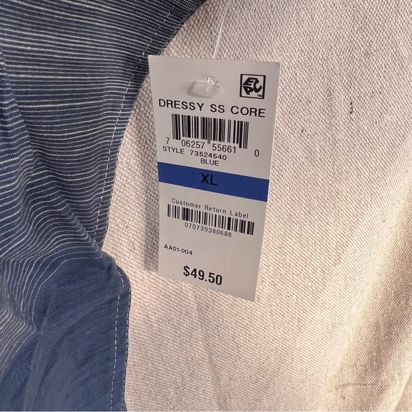 NWT INC International Concepts Gray/Blue Ombre Short Sleeve Button Up Size XL - Picture 5 of 7